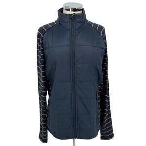 Smartwool Propulsion 60 Jacket Striped Navy Yellow Insulated Wool Size Medium